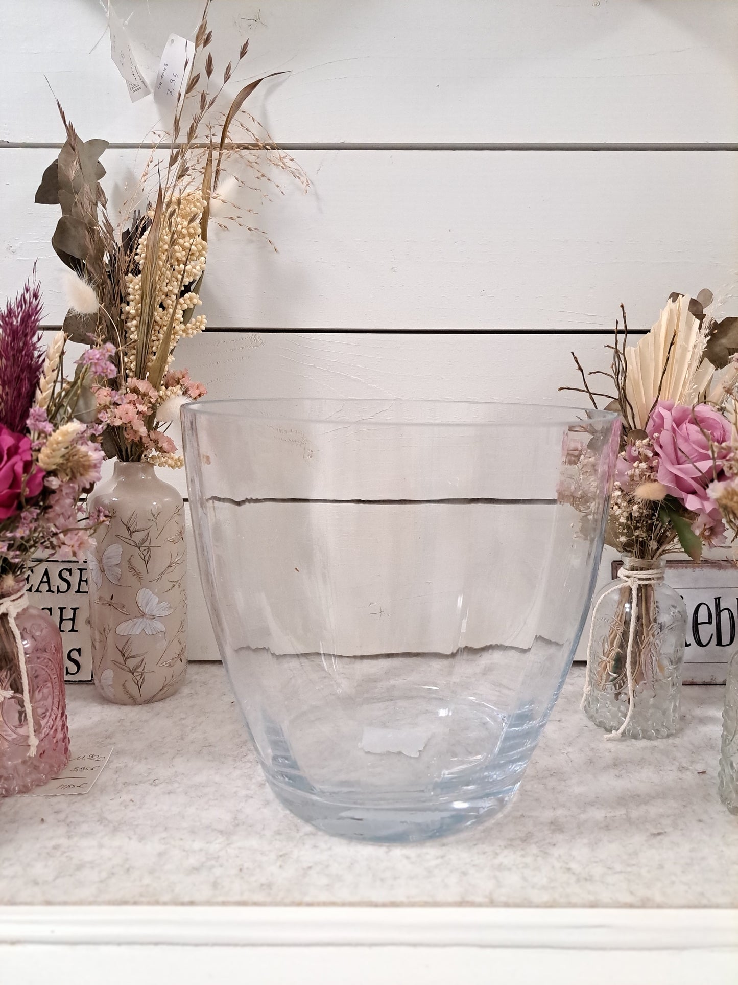 Großes Tulpenglas Glasvase aus dickem Glas