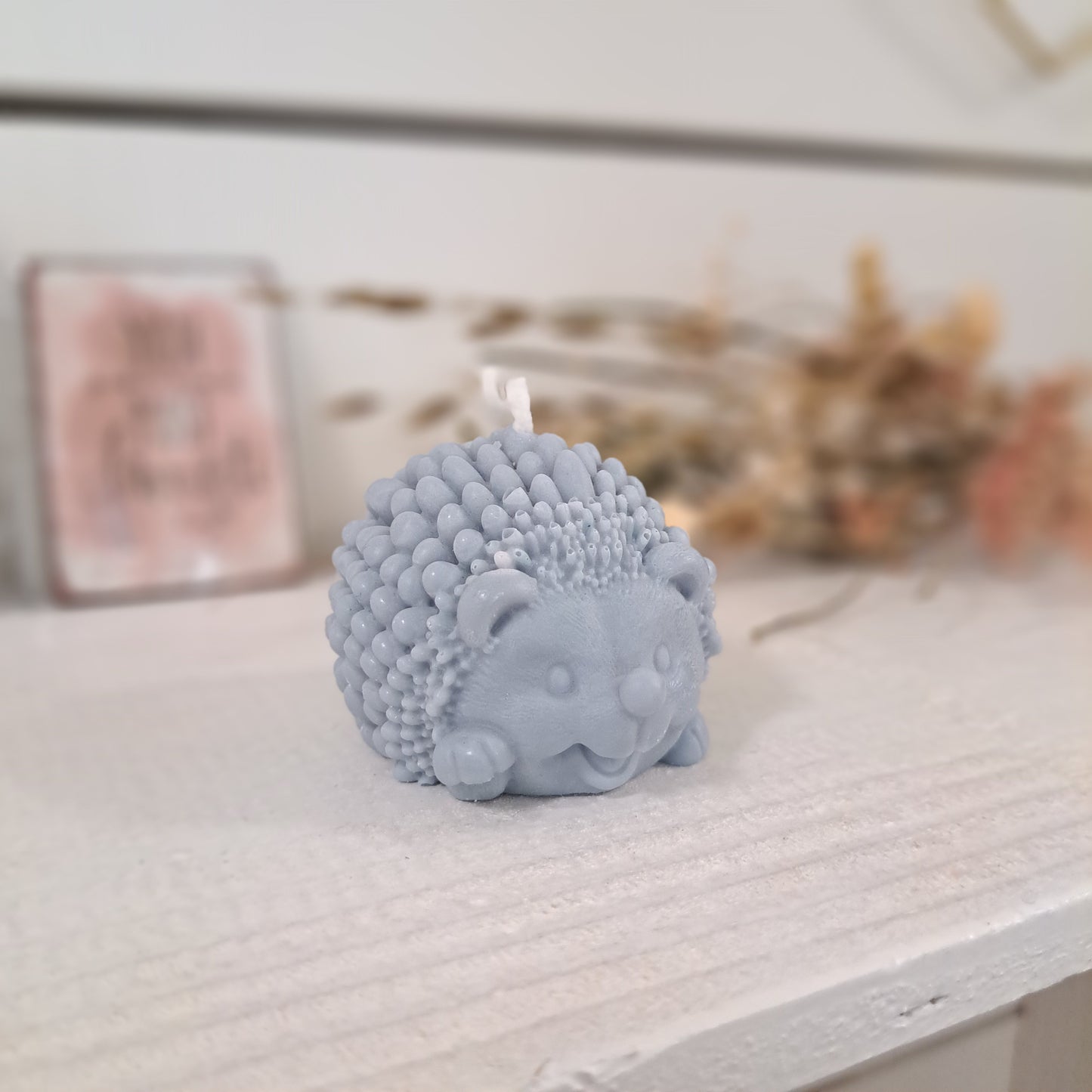Kerze "Igel", 6x4,5cm, 100% Rapswachs, PERSONALISIERBAR