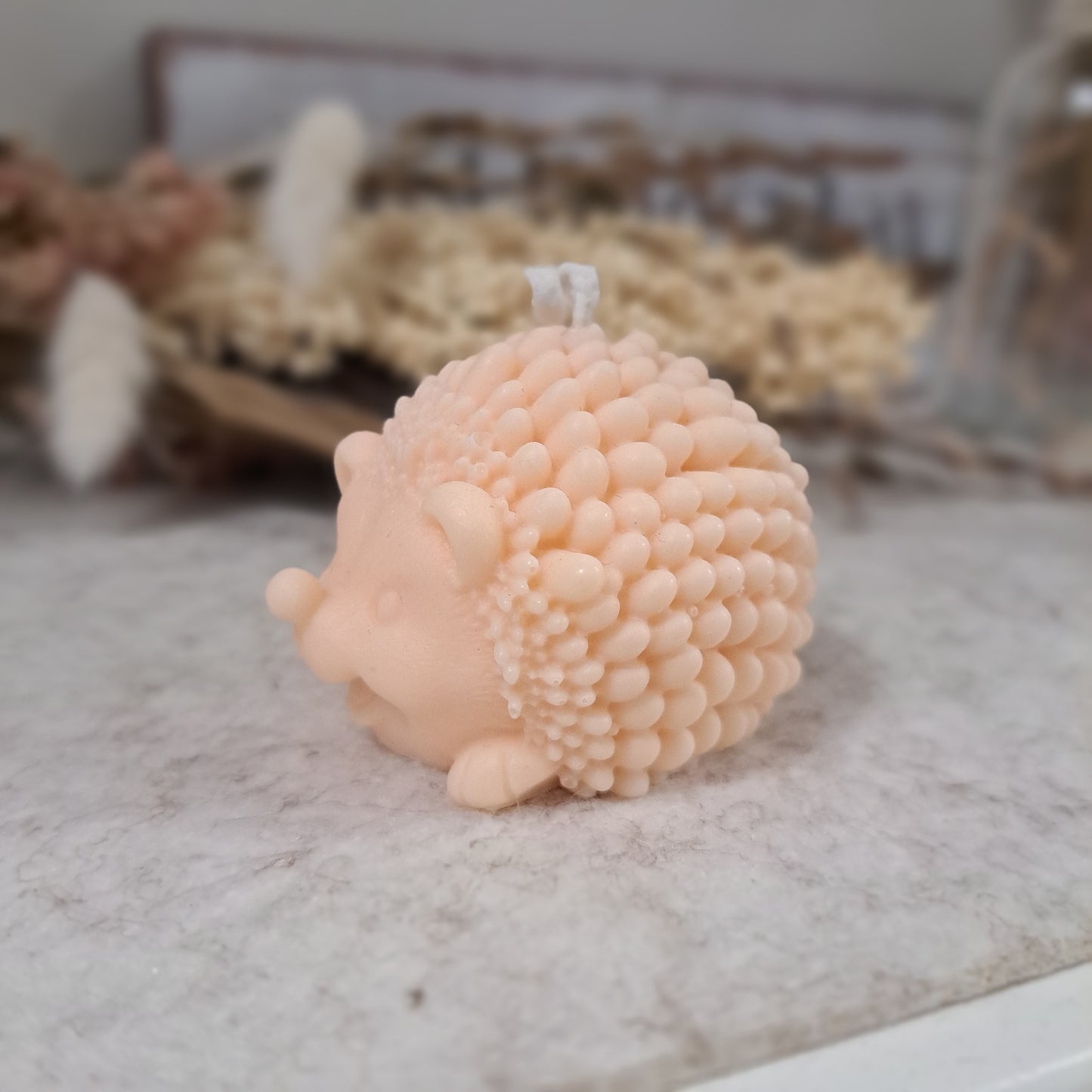 Kerze "Igel", 6x4,5cm, 100% Rapswachs, PERSONALISIERBAR
