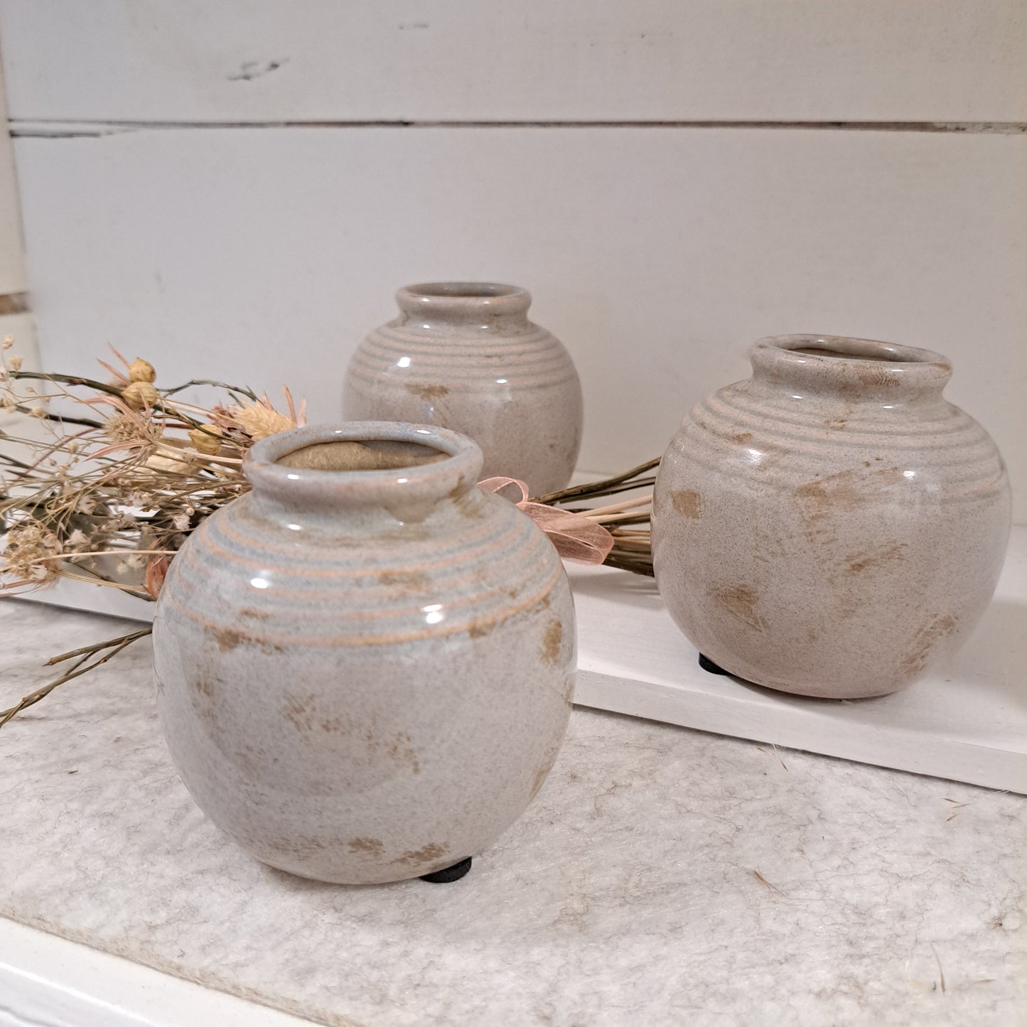 Mini Keramik Kugelvase - Tischväschen, Dekoväschen