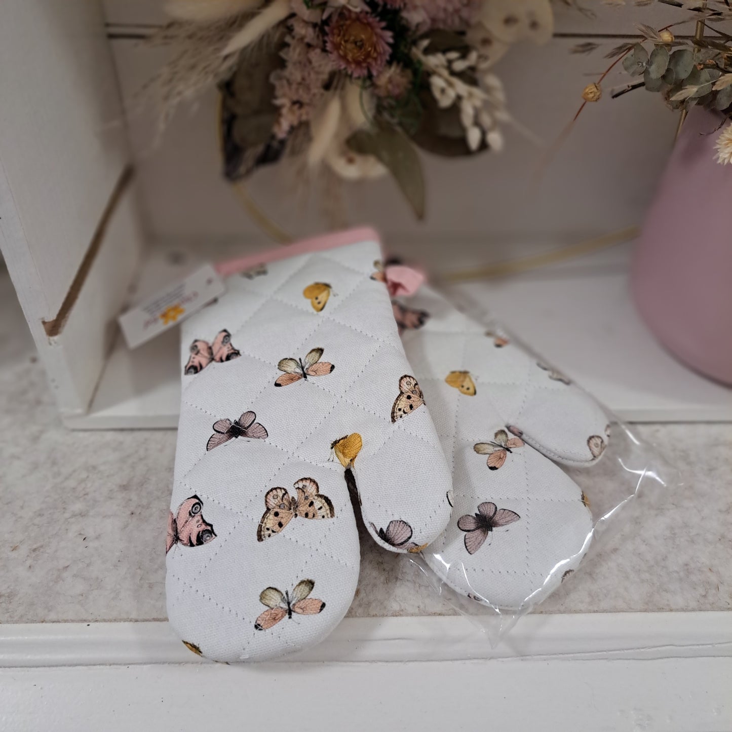 Kinder-Ofenhandschuh "Schmetterling" 100% Baumwolle