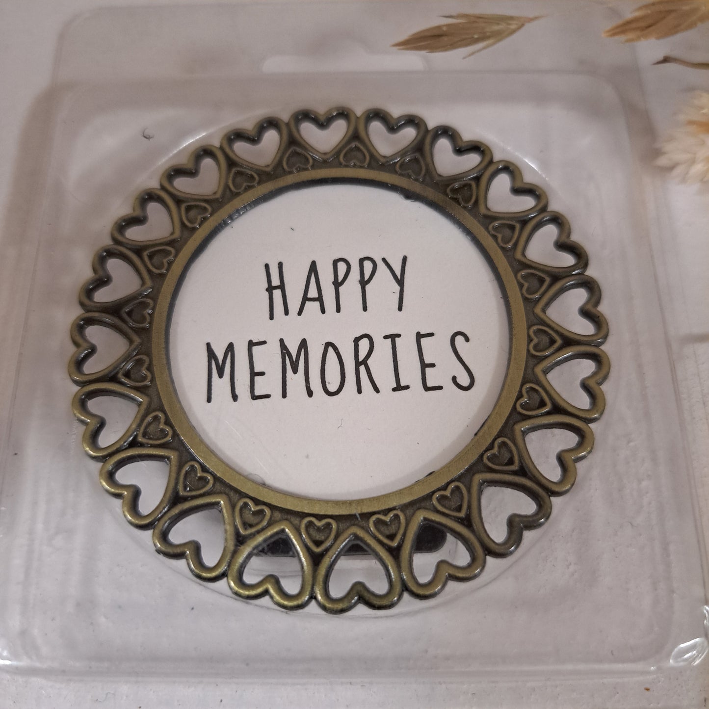 Mini-cadre photo « Happy Memories » – Détails délicats avec bordure en cœurs