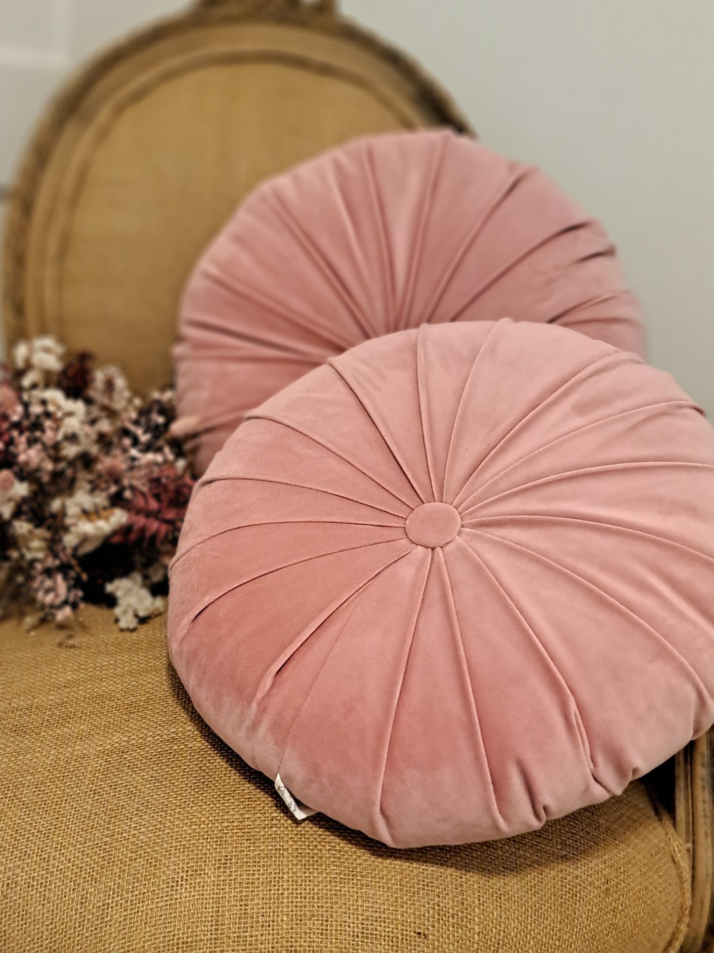 Runde romantische Samtkissen 35cm Durchmesser