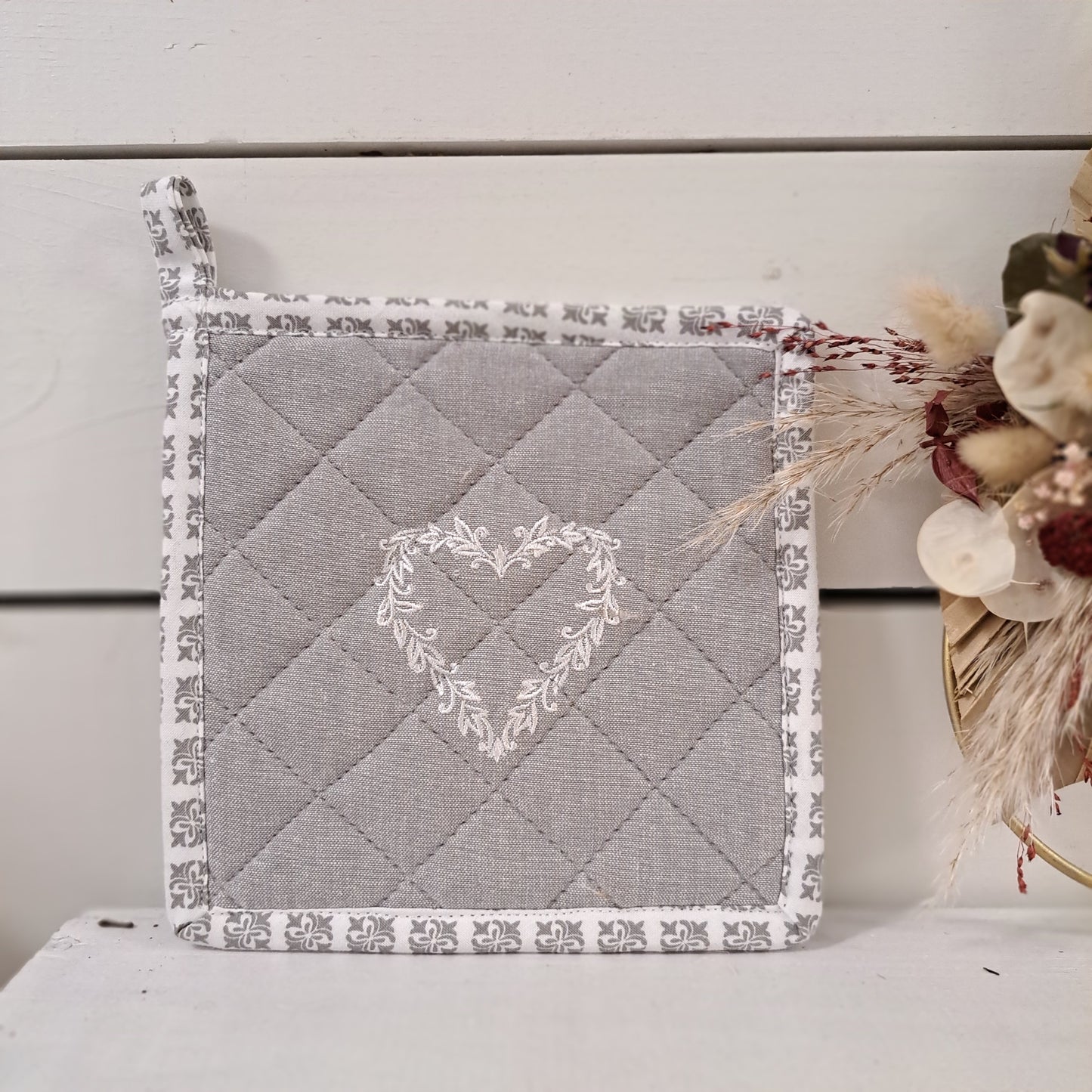 Topflappen "Herz" 100% Baumwolle