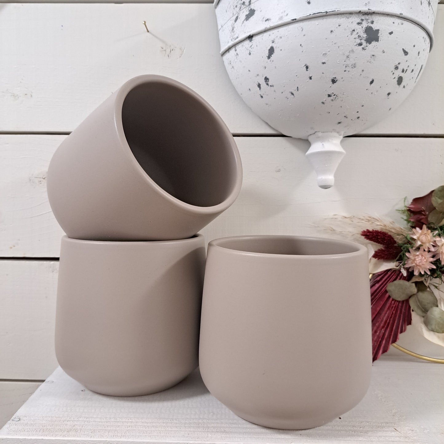 Keramik Übertopf Pflanztopf Taupe oder Rosé