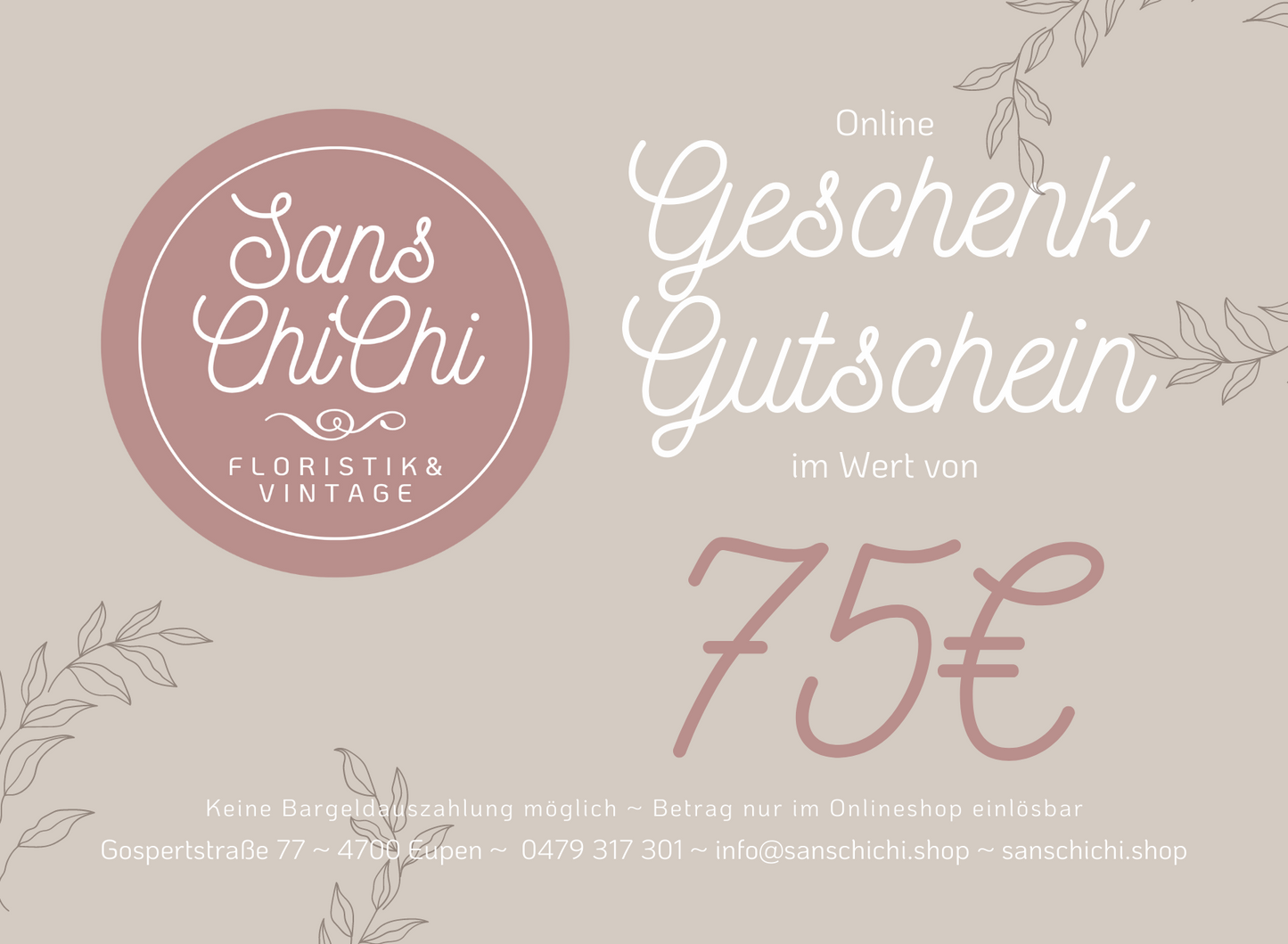 Sans ChiChi online Geschenkgutscheine