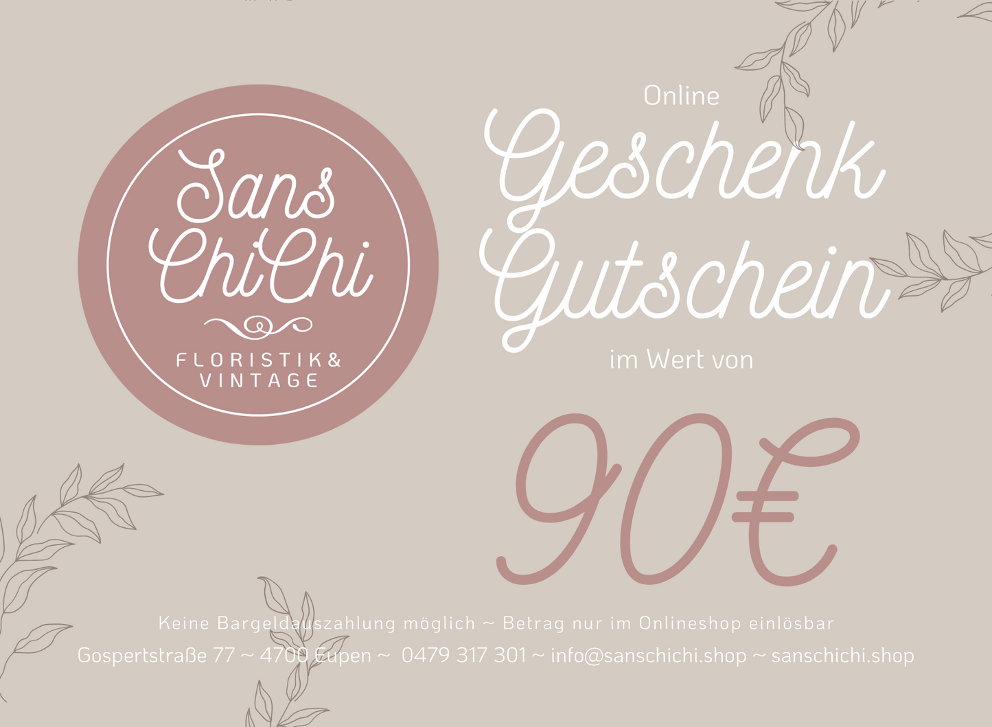 Sans ChiChi online Geschenkgutscheine