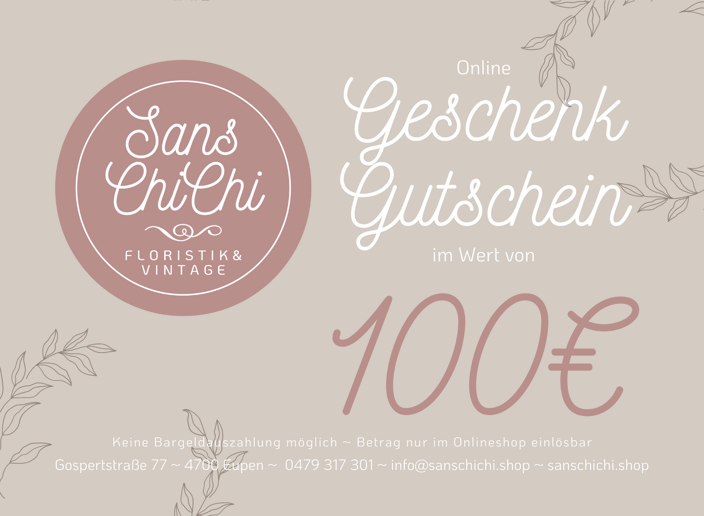 Sans ChiChi online Geschenkgutscheine