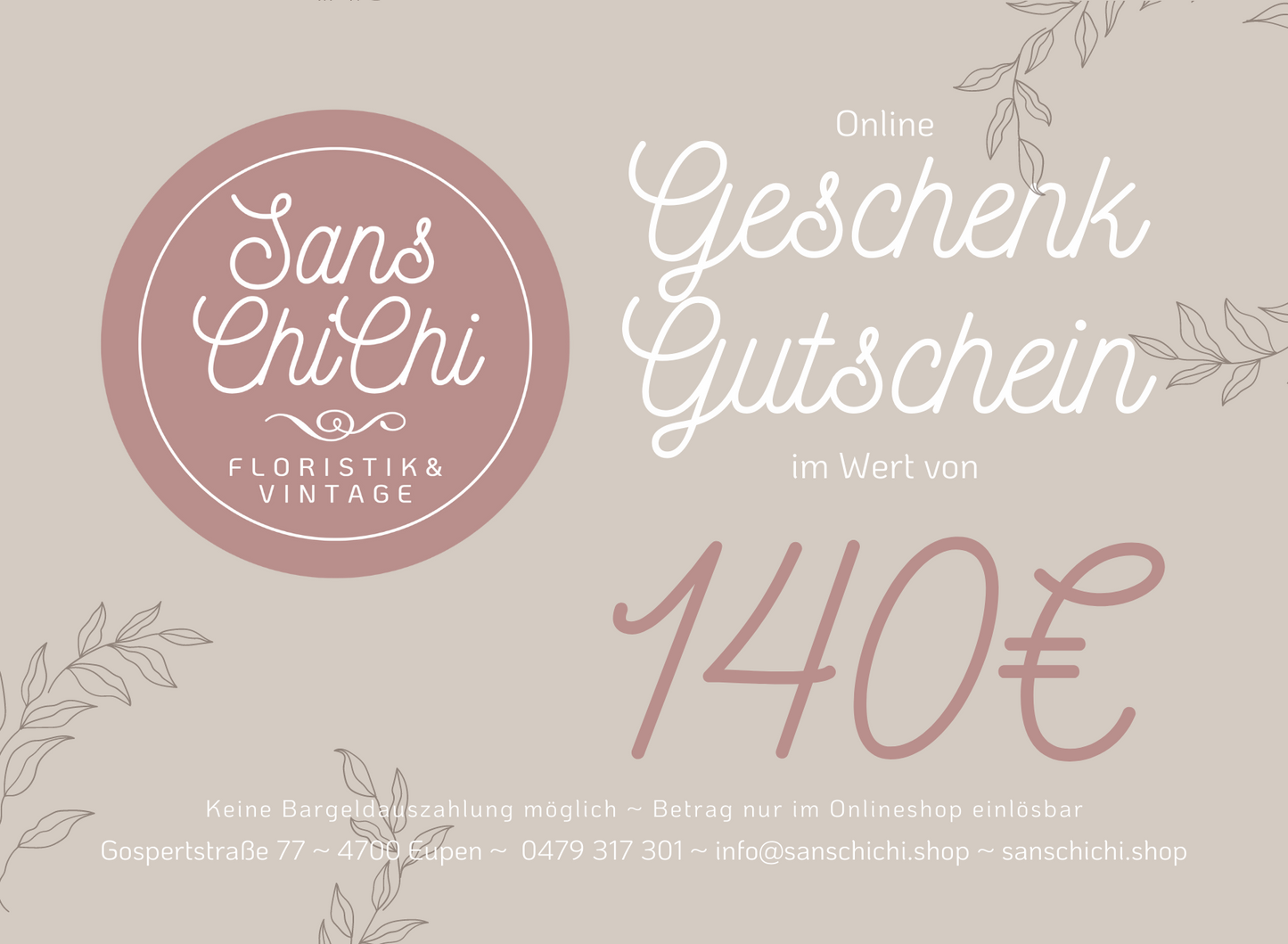 Sans ChiChi online Geschenkgutscheine