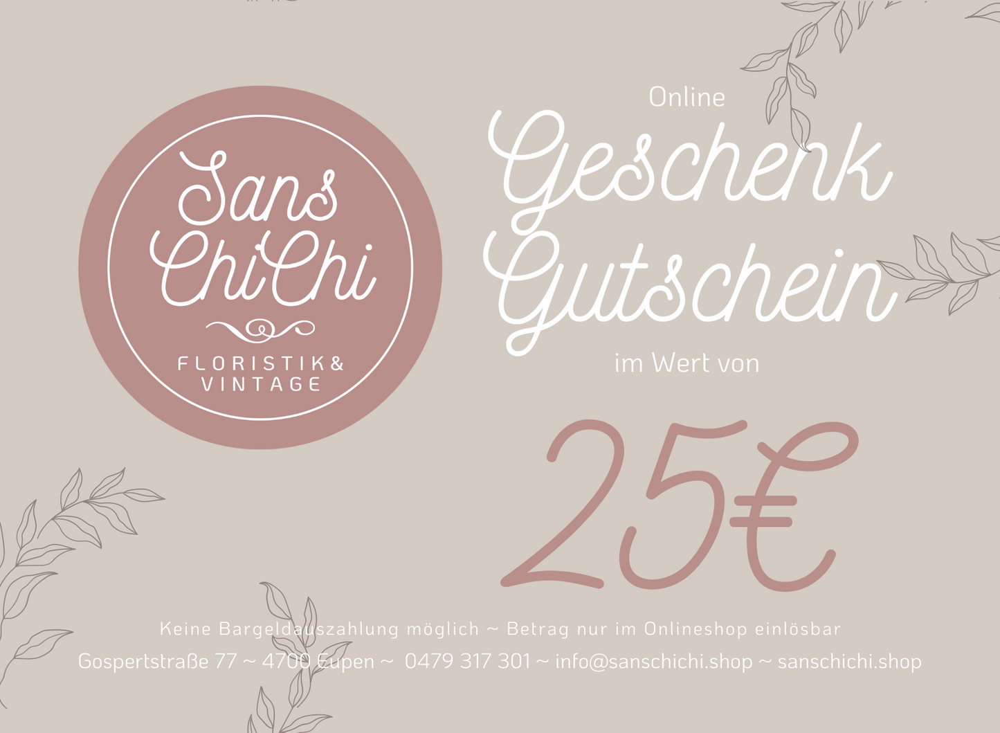 Sans ChiChi online Geschenkgutscheine