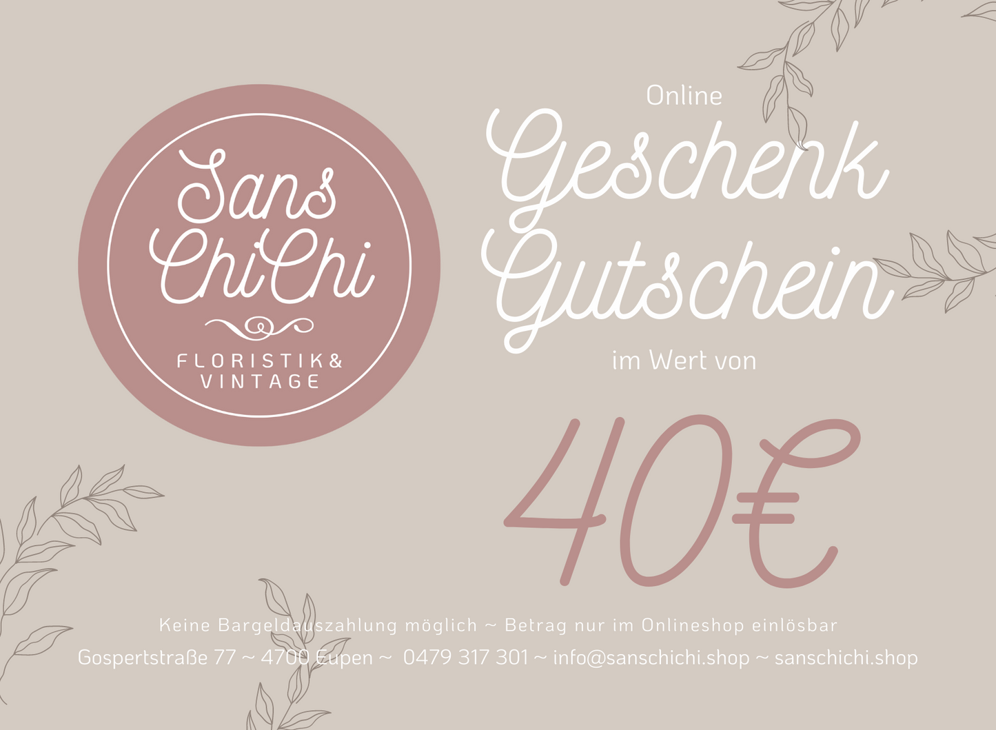 Sans ChiChi online Geschenkgutscheine