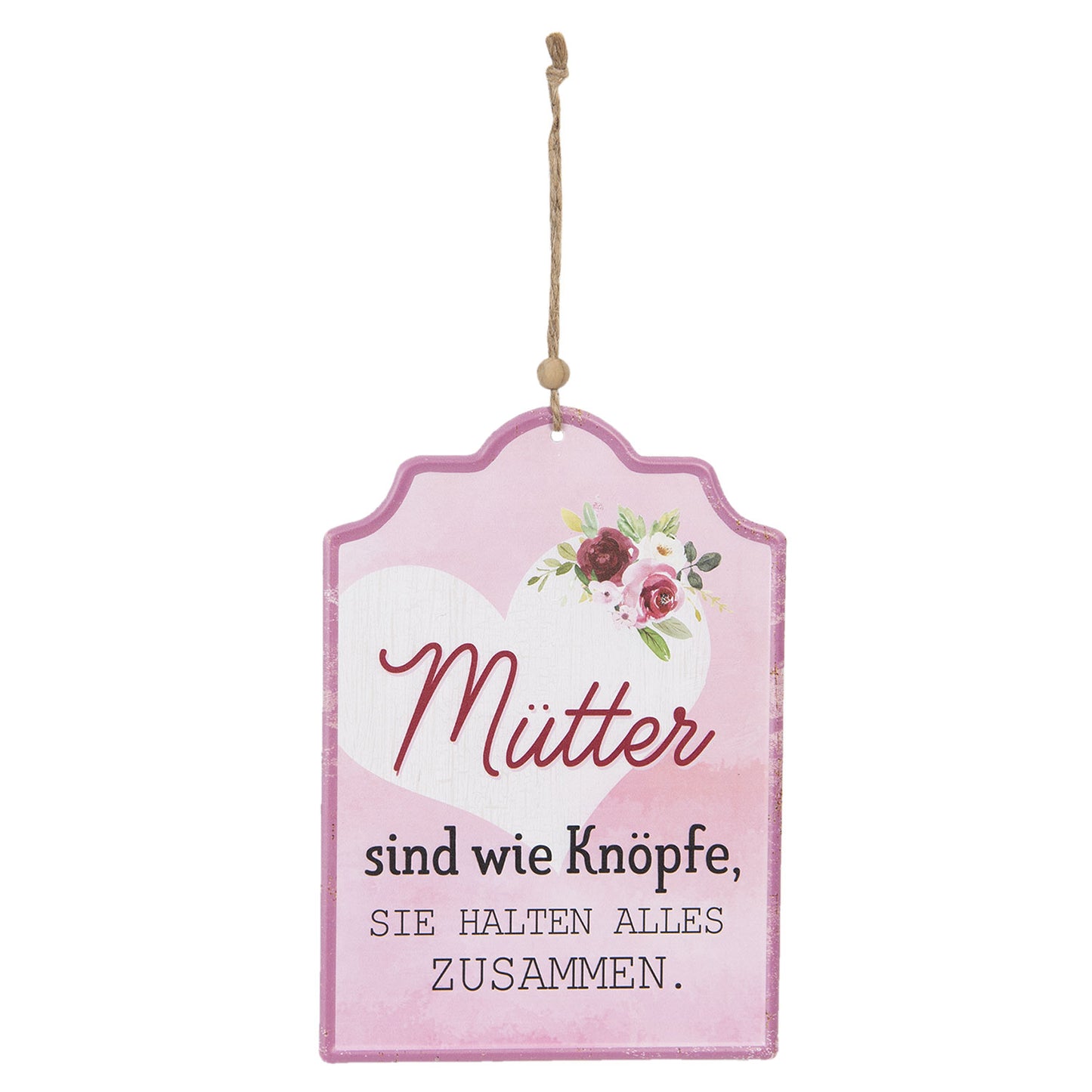 Vintage Schild "Mütter sind wie Knöpfe ..." 18*1*25cm Blech