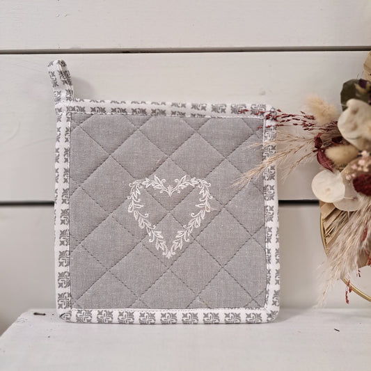 Topflappen "Herz" 100% Baumwolle