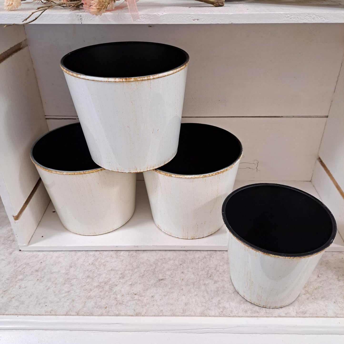 Kunststoff Übertopf Pflanztopf Vintage-Optik 2 Größen